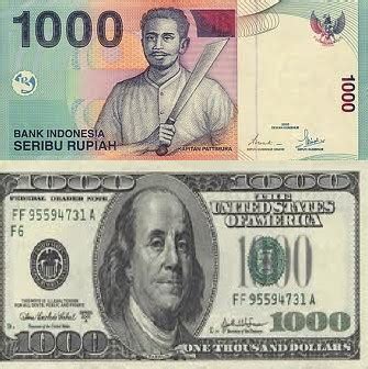 4 Dolar Amerika Serikat berapa Rupiah Indonesia .